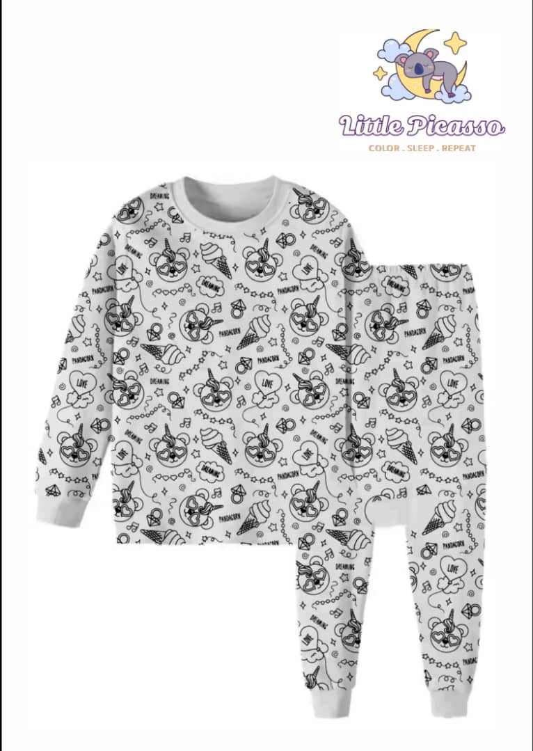 The Magical Ice cream unicorn coloring pajamas.